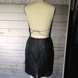 Hugo Buscati Real Leather open back sexy AF dress